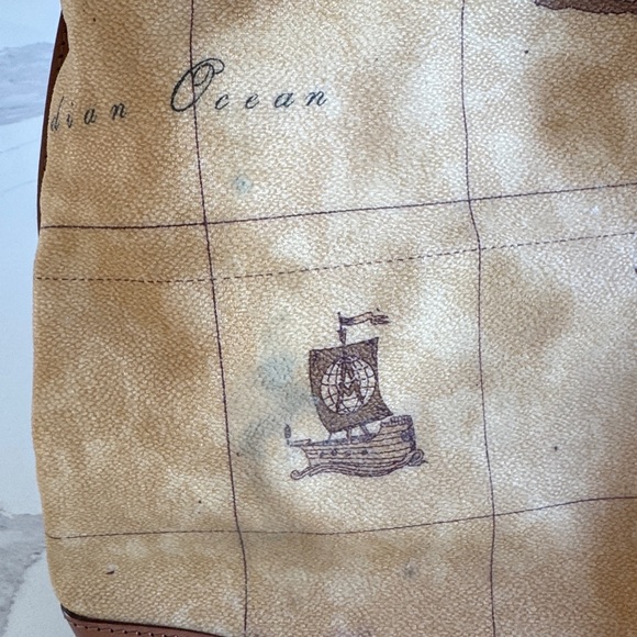 Vintage Alviero Martini bag new w/ tag attached map leather made in Italy $392 - Picture 14 of 17